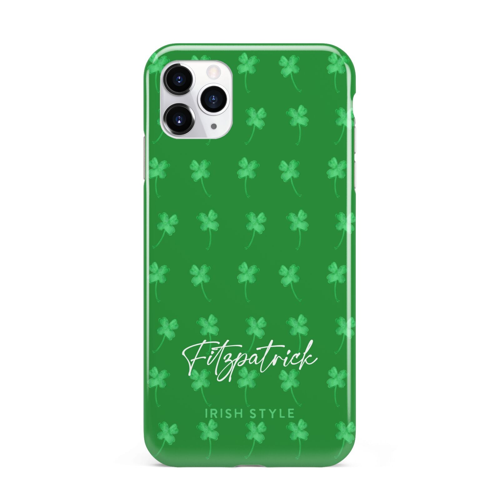 Personalised Green Shamrock iPhone 11 Pro Max 3D Tough Case