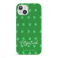 Personalised Green Shamrock iPhone 13 Full Wrap 3D Snap Case