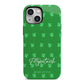 Personalised Green Shamrock iPhone 13 Mini Full Wrap 3D Tough Case