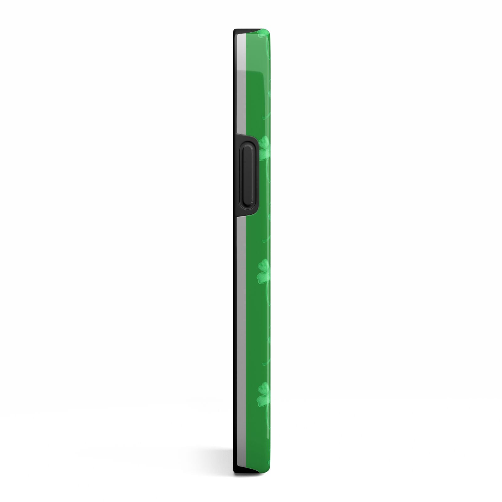 Personalised Green Shamrock iPhone 13 Mini Side Image 3D Tough Case