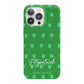 Personalised Green Shamrock iPhone 13 Pro Full Wrap 3D Snap Case