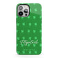 Personalised Green Shamrock iPhone 13 Pro Max Full Wrap 3D Tough Case