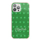 Personalised Green Shamrock iPhone 13 Pro Max TPU Impact Case with Pink Edges
