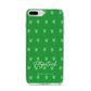 Personalised Green Shamrock iPhone 8 Plus Bumper Case on Silver iPhone