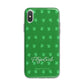 Personalised Green Shamrock iPhone X Bumper Case on Silver iPhone Alternative Image 1