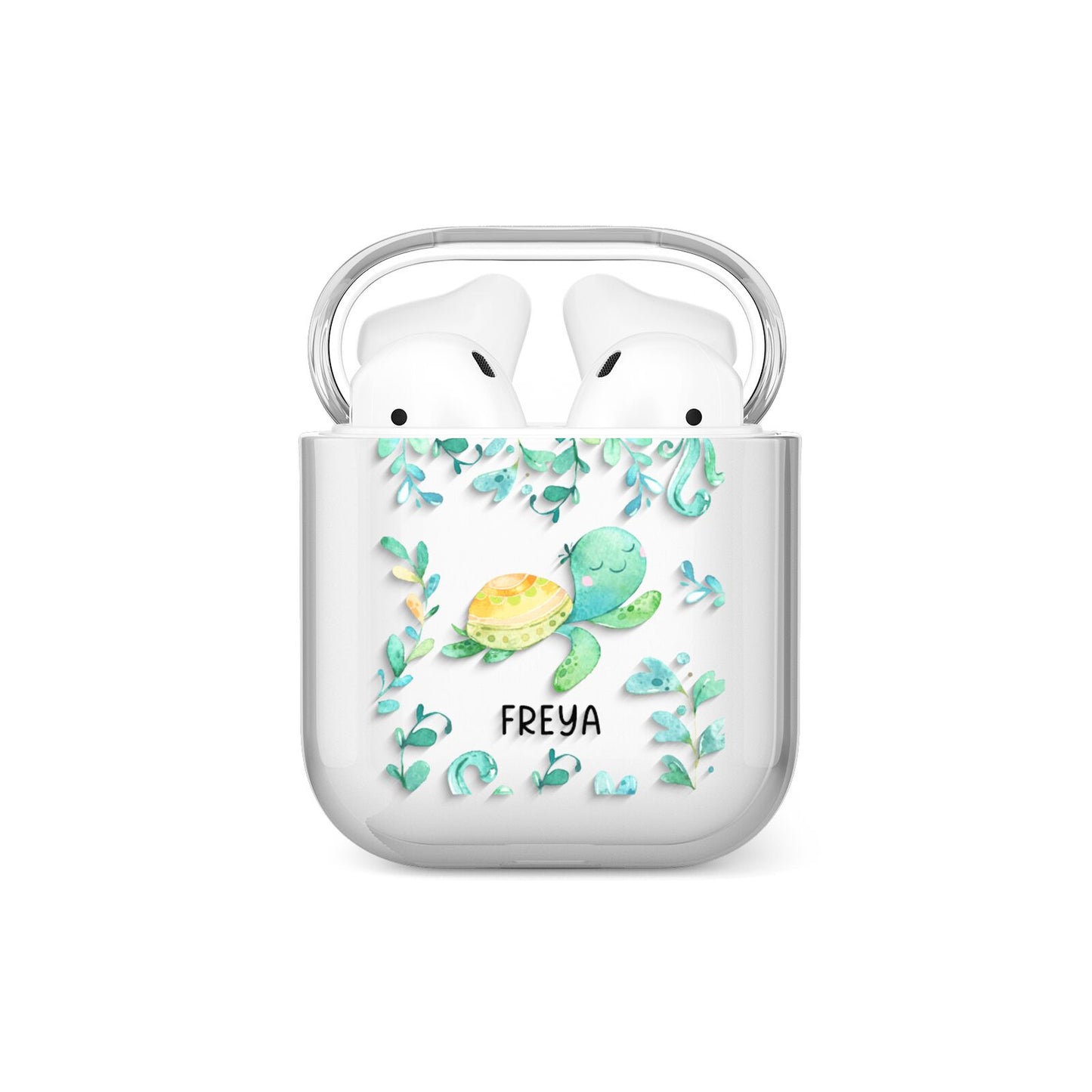 Personalised Green Turtle AirPods Case