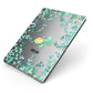 Personalised Green Turtle Apple iPad Case on Grey iPad Side View