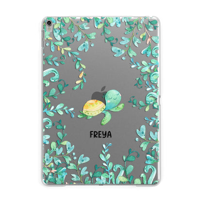 Personalised Green Turtle Apple iPad Silver Case