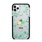 Personalised Green Turtle Apple iPhone 11 Pro Max in Silver with Black Impact Case