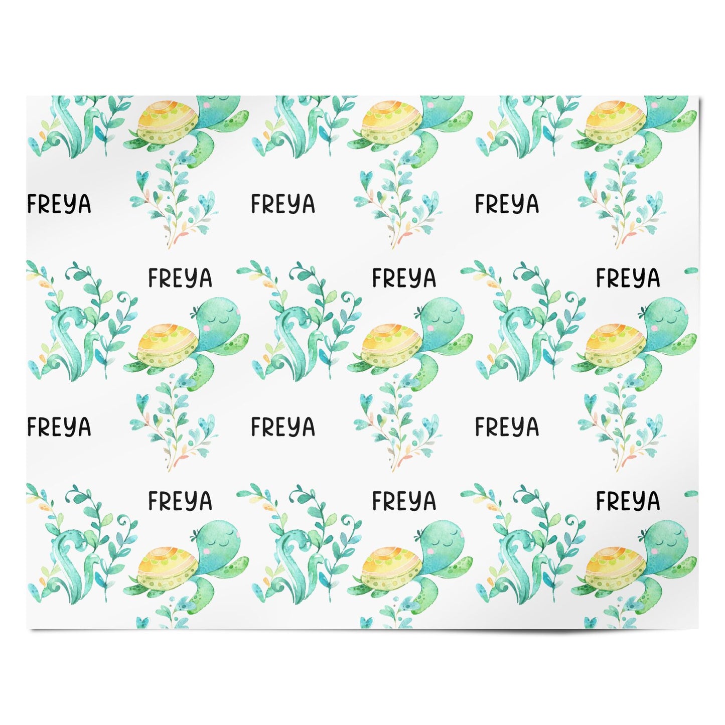 Personalised Green Turtle Personalised Wrapping Paper Alternative