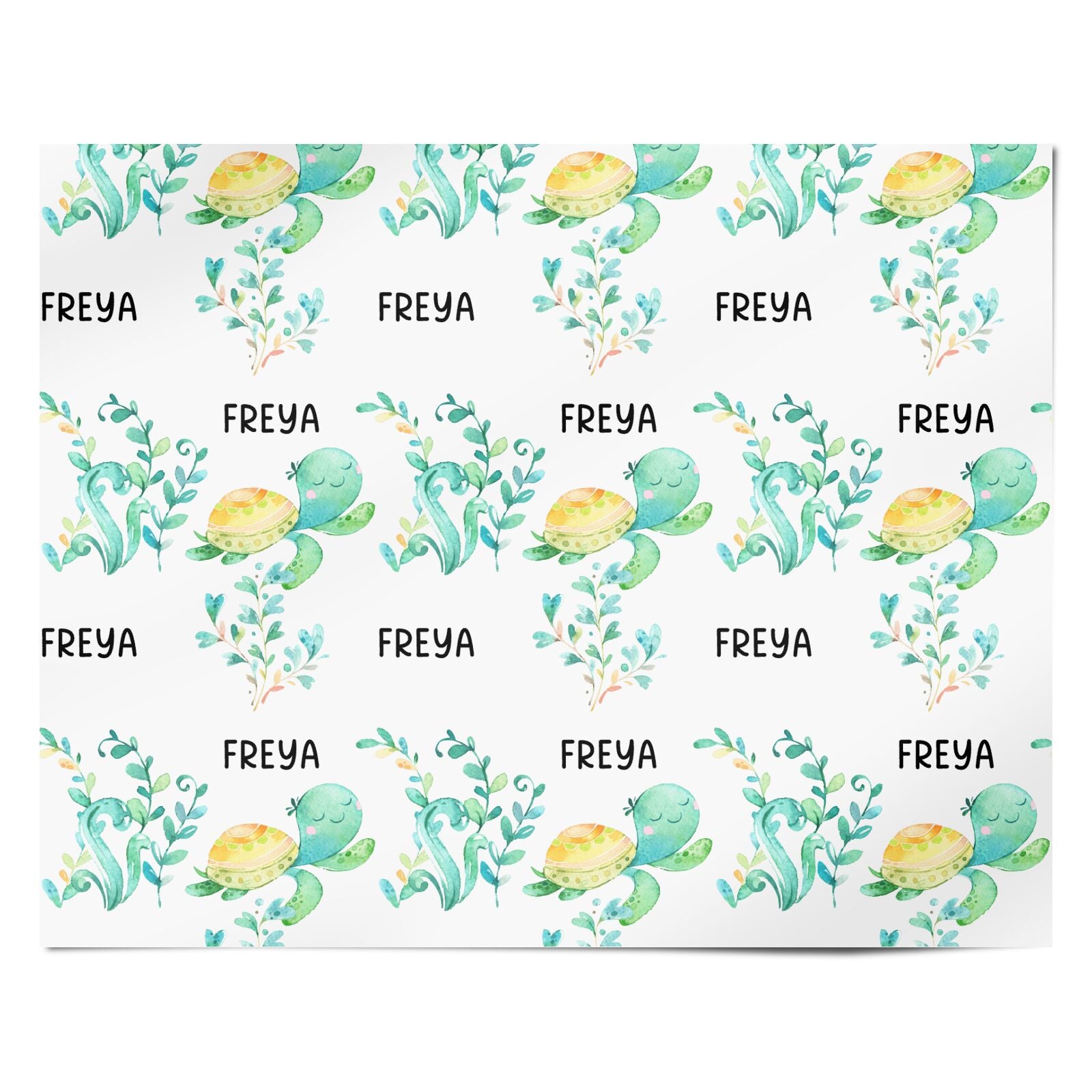 Personalised Green Turtle Personalised Wrapping Paper Alternative