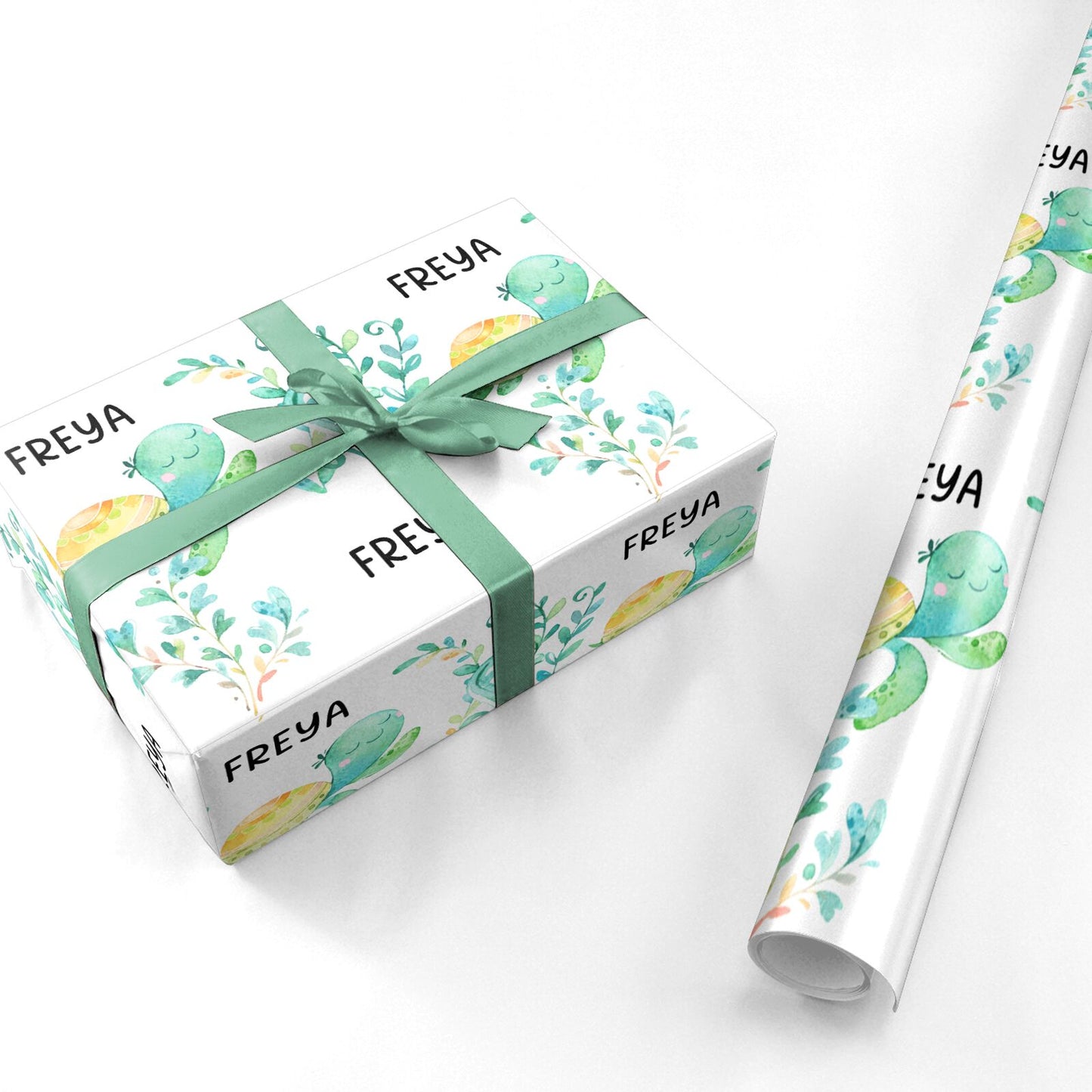 Personalised Green Turtle Personalised Wrapping Paper