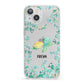 Personalised Green Turtle iPhone 13 Clear Bumper Case