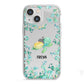 Personalised Green Turtle iPhone 13 Mini TPU Impact Case with White Edges