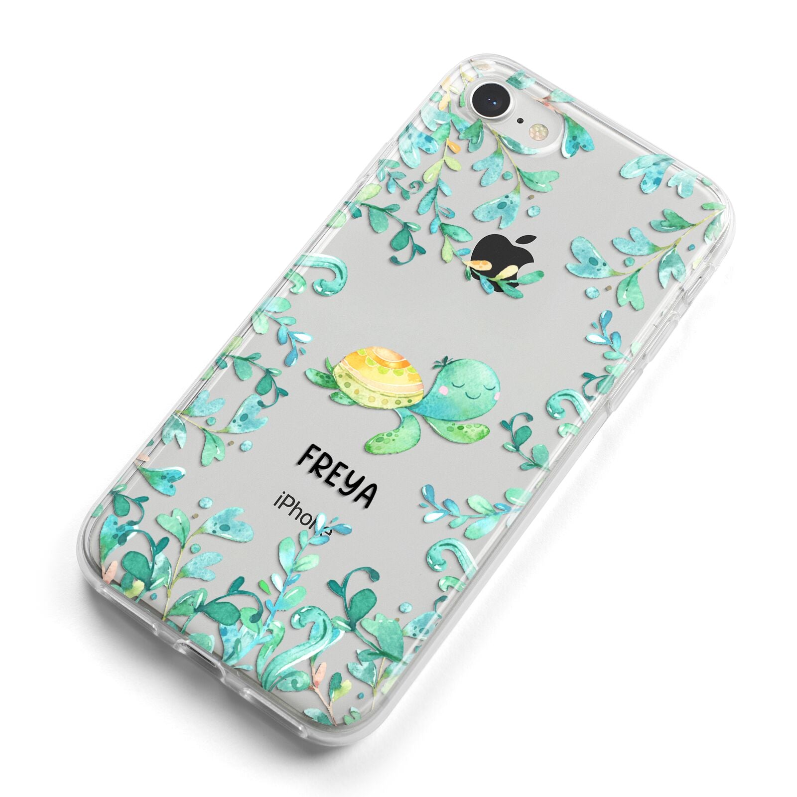 Personalised Green Turtle iPhone 8 Bumper Case on Silver iPhone Alternative Image