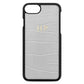 Personalised Grey Croc Leather iPhone Case