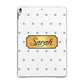 Personalised Grey Dots Gold With Name Apple iPad Grey Case