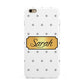 Personalised Grey Dots Gold With Name Apple iPhone 6 Plus 3D Tough Case