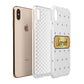 Personalised Grey Dots Gold With Name Apple iPhone Xs Max 3D Tough Case Expanded View
