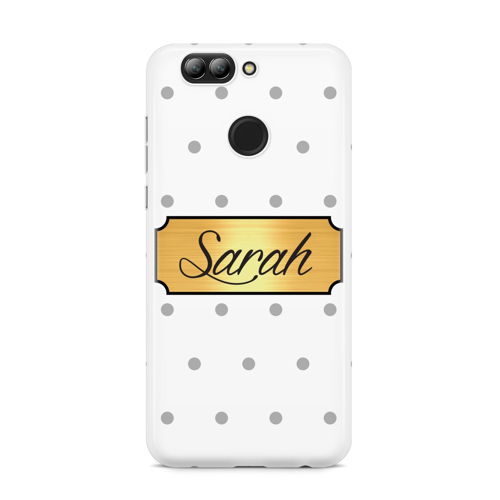 Personalised Grey Dots Gold With Name Huawei Nova 2s Phone Case