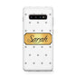 Personalised Grey Dots Gold With Name Protective Samsung Galaxy Case