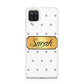 Personalised Grey Dots Gold With Name Samsung M12 Case