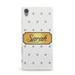 Personalised Grey Dots Gold With Name Sony Xperia Case