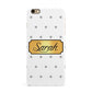 Personalised Grey Dots Gold With Name iPhone 6 Plus 3D Snap Case on Gold Phone