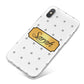 Personalised Grey Dots Gold With Name iPhone X Bumper Case on Silver iPhone