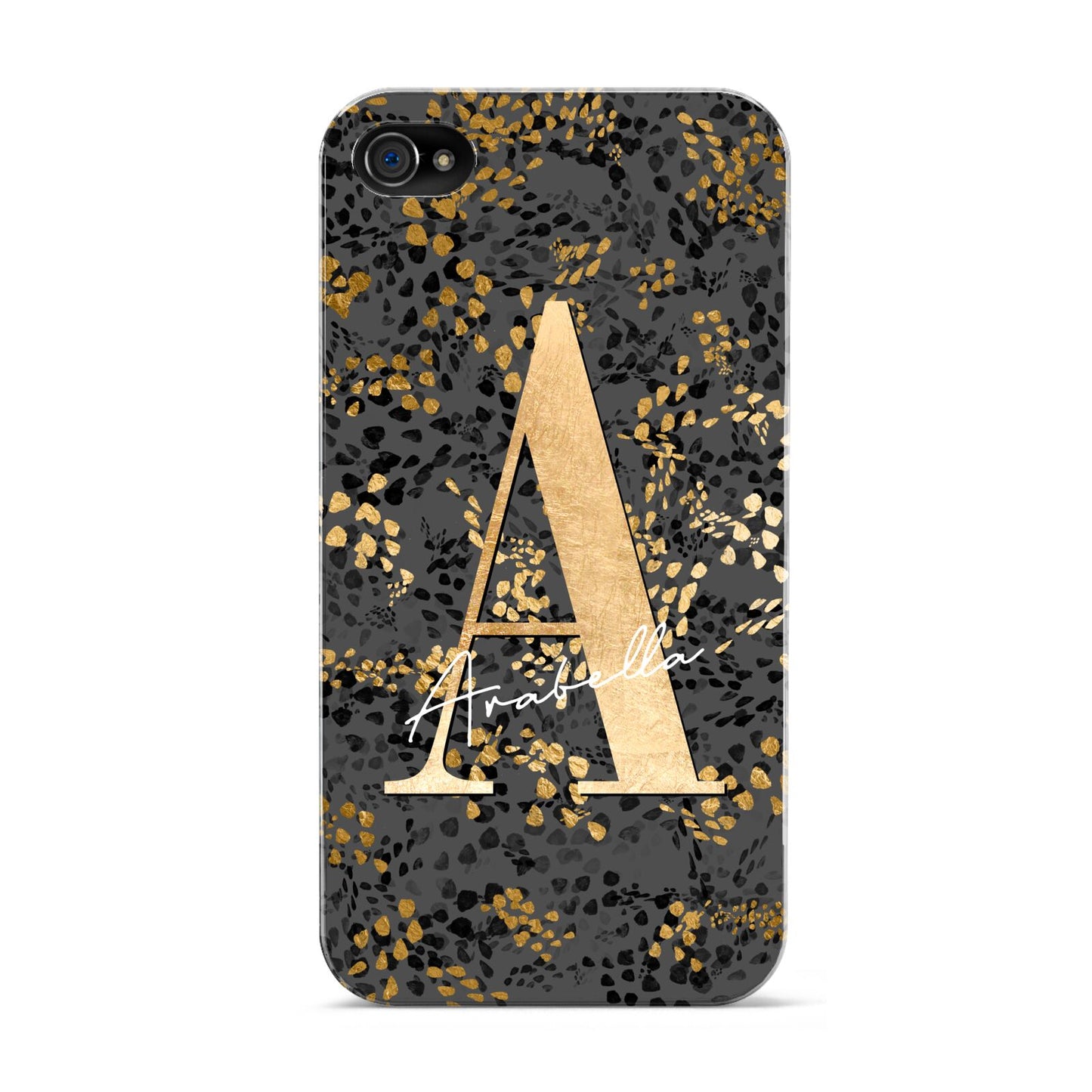 Personalised Grey Gold Cheetah Apple iPhone 4s Case