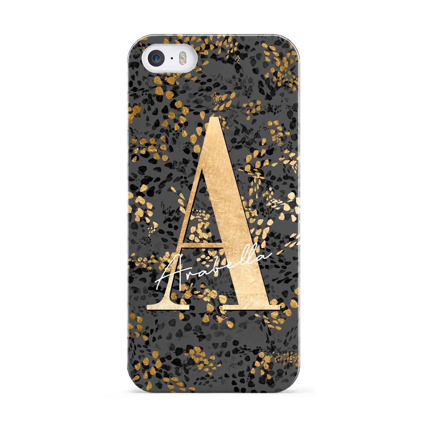 Personalised Grey Gold Cheetah Apple iPhone 5 Case