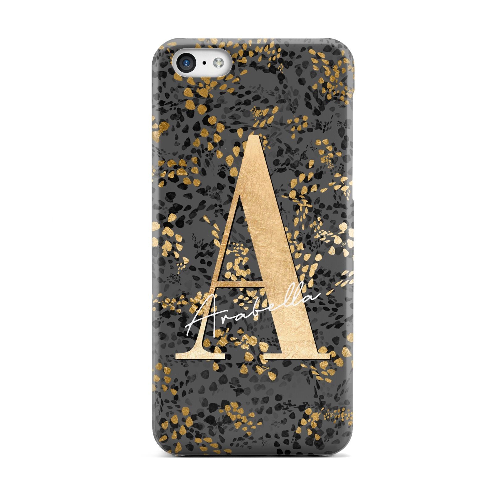Personalised Grey Gold Cheetah Apple iPhone 5c Case