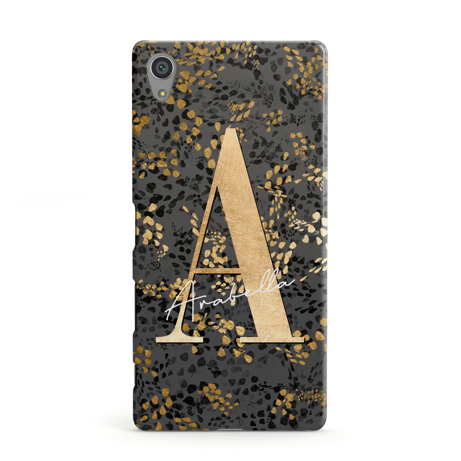 Personalised Grey Gold Cheetah Sony Xperia Case