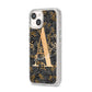 Personalised Grey Gold Cheetah iPhone 14 Glitter Tough Case Starlight Angled Image