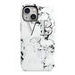 Personalised Grey Initialed Marble Heart iPhone 13 Mini Full Wrap 3D Tough Case