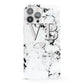 Personalised Grey Initialed Marble Heart iPhone 13 Pro Max Full Wrap 3D Snap Case