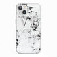 Personalised Grey Initialed Marble Heart iPhone 13 TPU Impact Case with White Edges