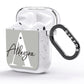 Personalised Grey Initials And Name AirPods Glitter Case Side Image