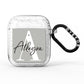 Personalised Grey Initials And Name AirPods Glitter Case