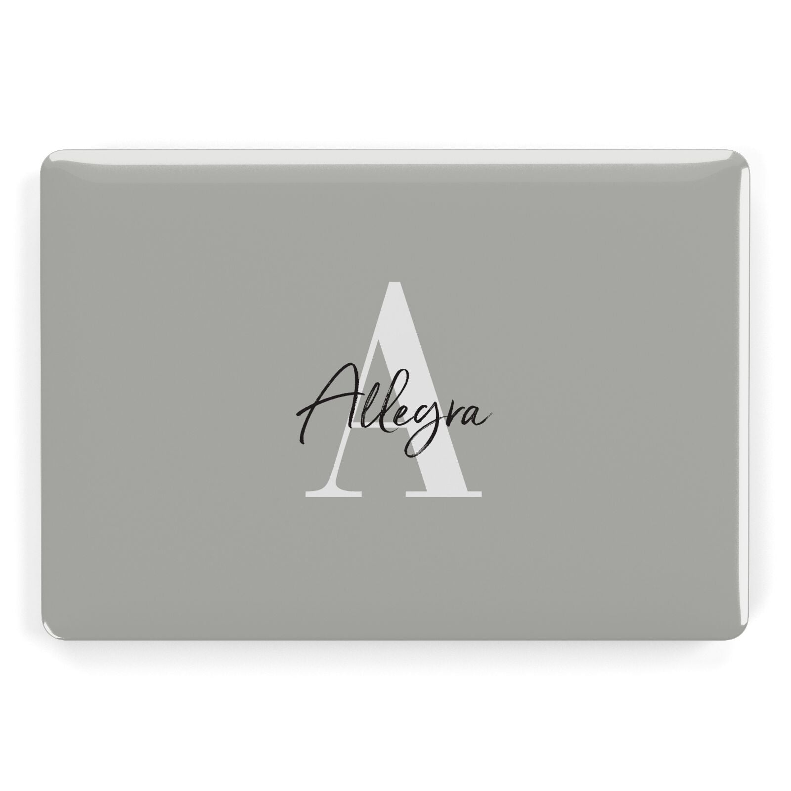 Personalised Grey Initials And Name Apple MacBook Case