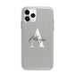 Personalised Grey Initials And Name Apple iPhone 11 Pro Max in Silver with Bumper Case