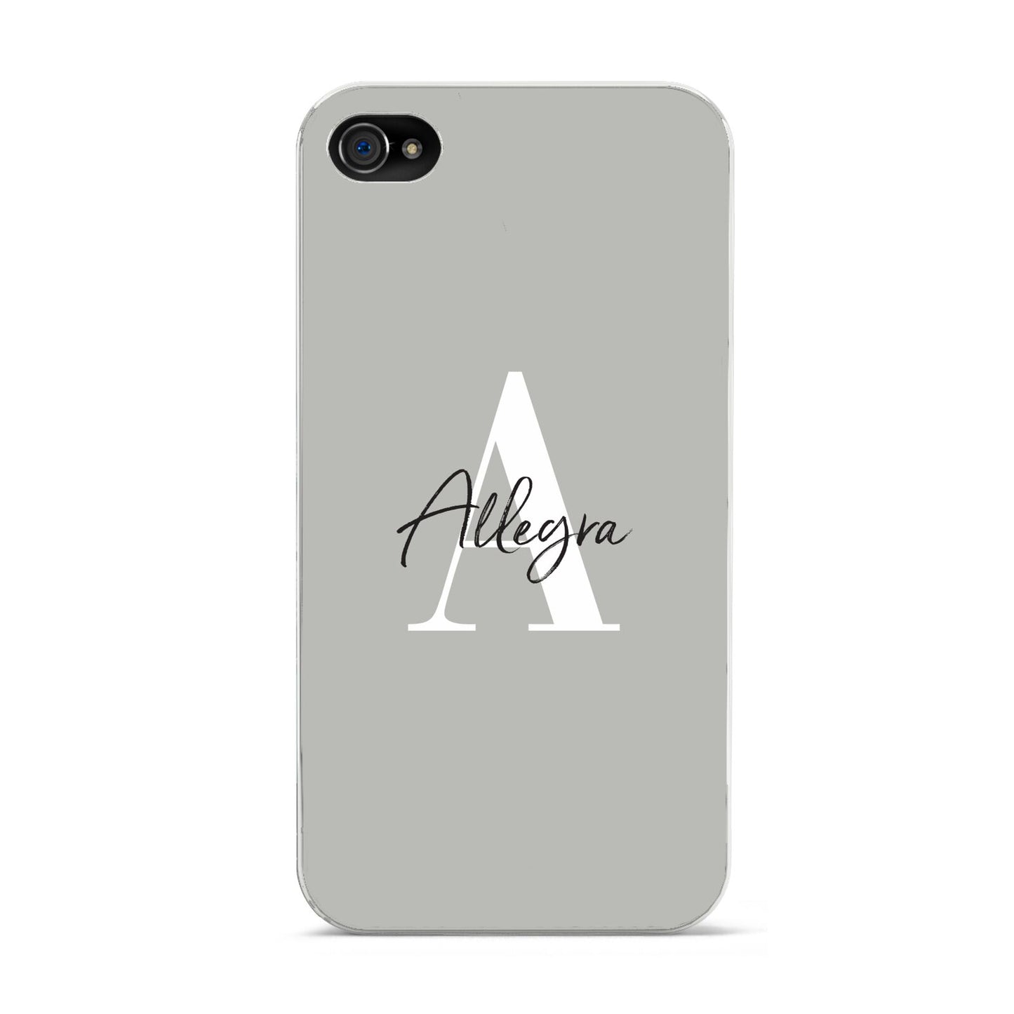 Personalised Grey Initials And Name Apple iPhone 4s Case