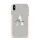 Personalised Grey Initials And Name Apple iPhone Xs Max Impact Case Pink Edge on Gold Phone