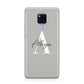 Personalised Grey Initials And Name Huawei Mate 20X Phone Case