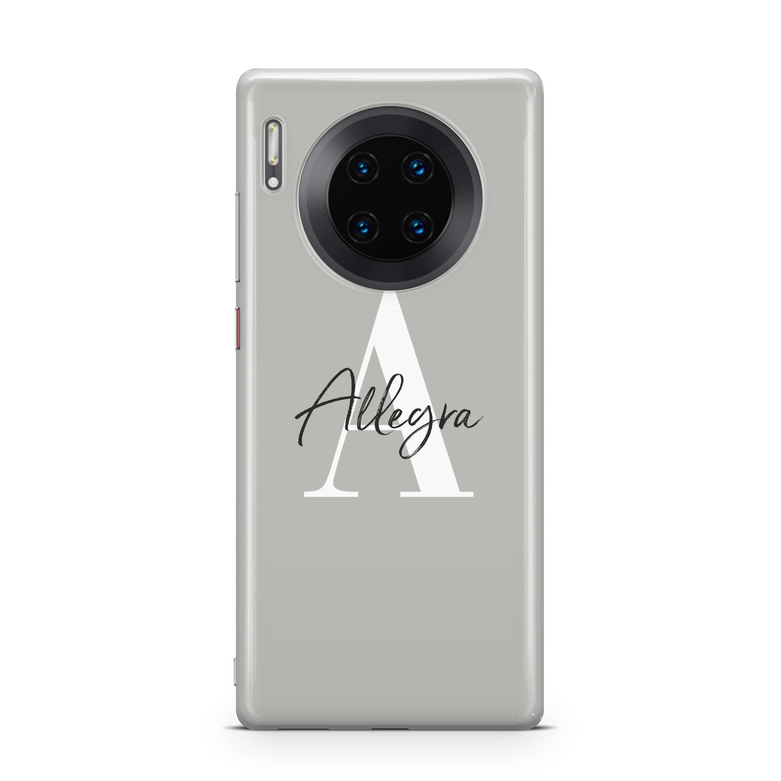 Personalised Grey Initials And Name Huawei Mate 30 Pro Phone Case