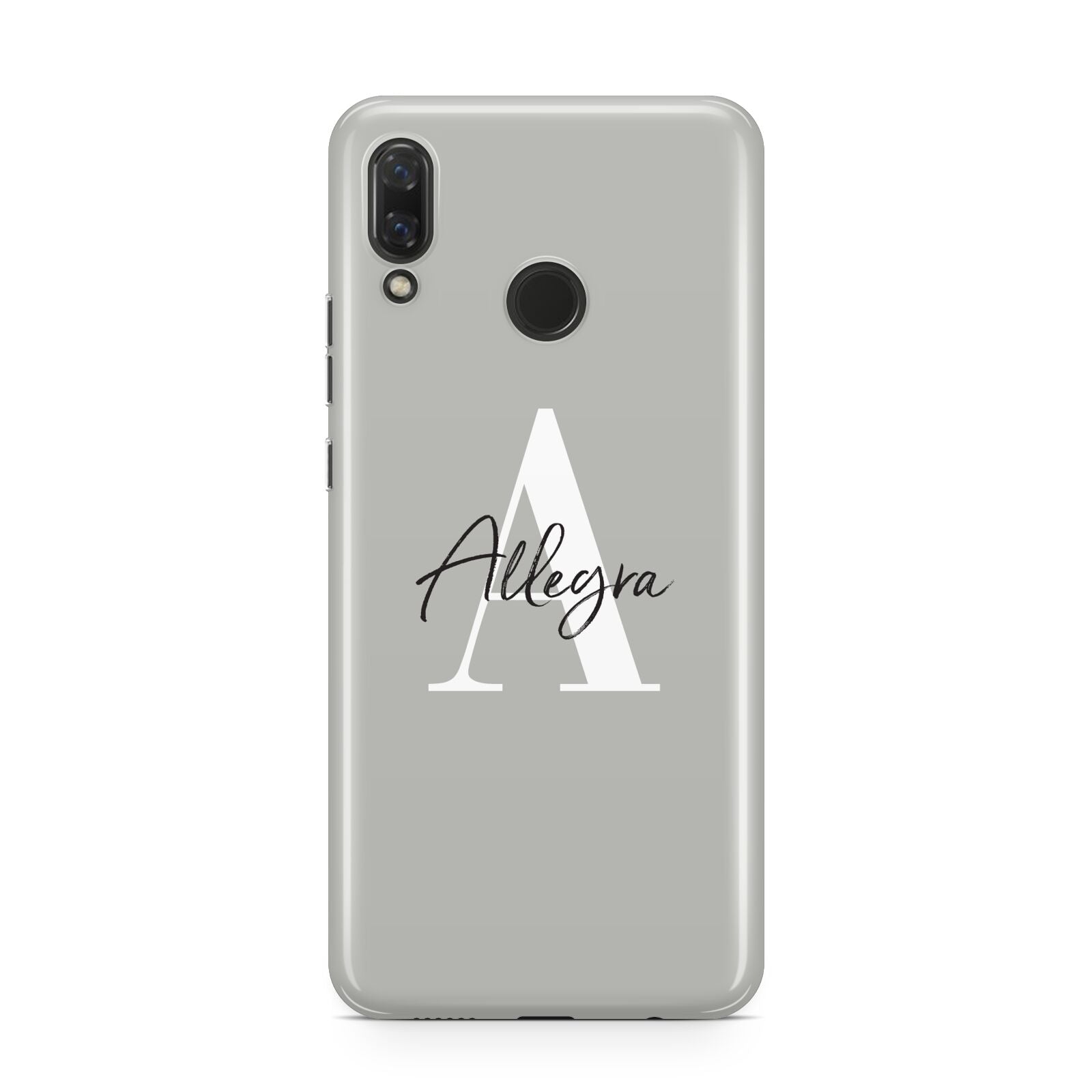 Personalised Grey Initials And Name Huawei Nova 3 Phone Case