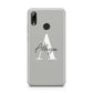 Personalised Grey Initials And Name Huawei Y7 2019