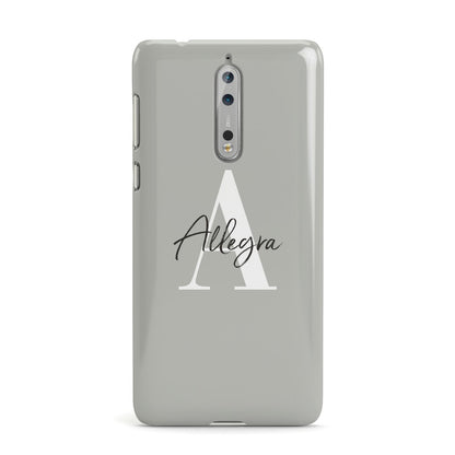 Personalised Grey Initials And Name Nokia Case