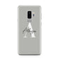 Personalised Grey Initials And Name Samsung Galaxy S9 Plus Case on Silver phone