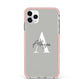 Personalised Grey Initials And Name iPhone 11 Pro Max Impact Pink Edge Case